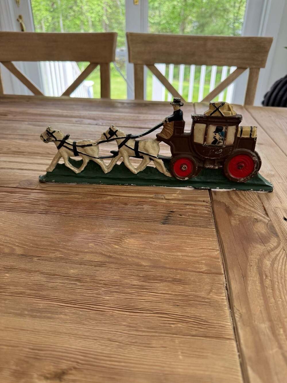 Vintage Doorstop Spenser's Coach Cast Iron Horse and Buggy Americana - Picture 1 of 4